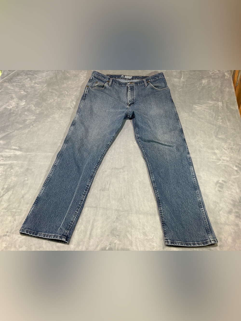 Wrangler Advanced Comfort Regular Straight Fit Men's Blue Denim Jeans 38x30